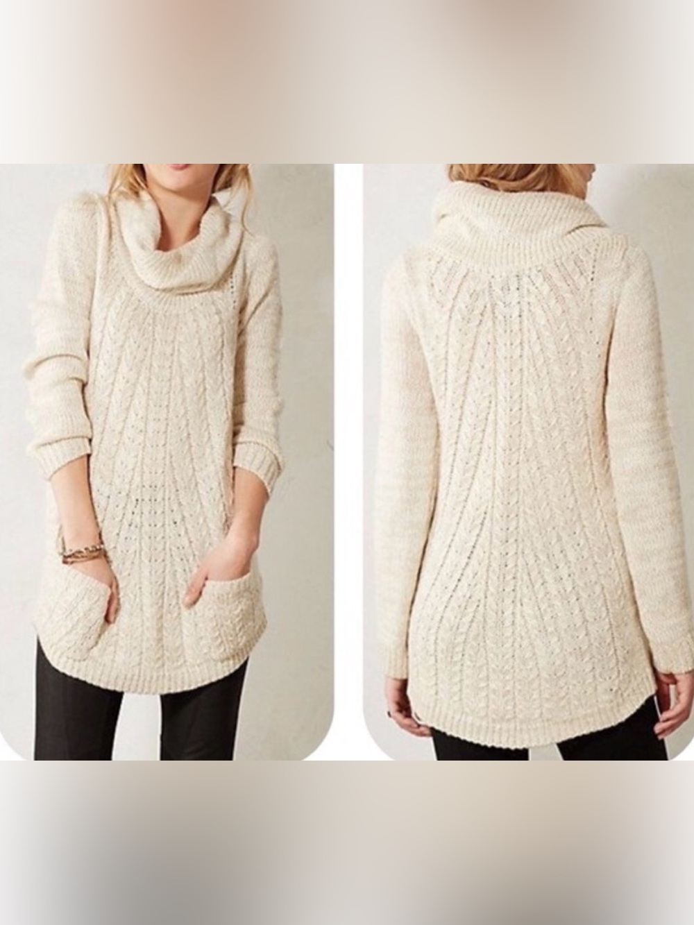 Anthropologie Guinevere Turtleneck Cowl Neck Sweater